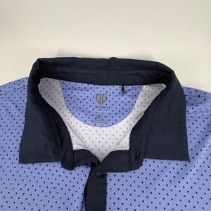 Graham Luxe‎ Mens Blue Geometric Square Print Golf Polo Shirt GL1021 2XL